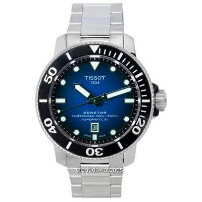 Tissot Seastar 2000 Professional Powermatic 80 สีน้ำเงิน dial Diver's T120.607.11.041.01 T1206071104101 600M Men's Watch