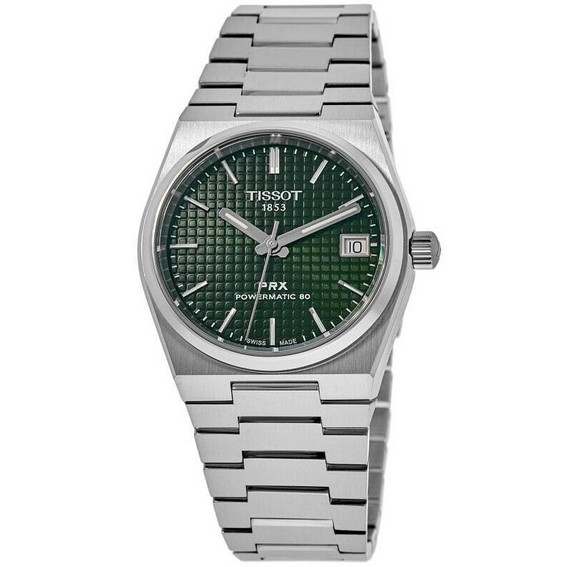 Reloj unisex Tissot PRX T-Classic Powermatic 80 con esfera verde automático T137.207.11.091.00 100M
