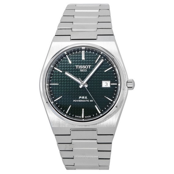 Tissot TClassic PRX Powermatic 80 Stainless Steel Green Dial Automatic T137.407.11.091.00 100M
