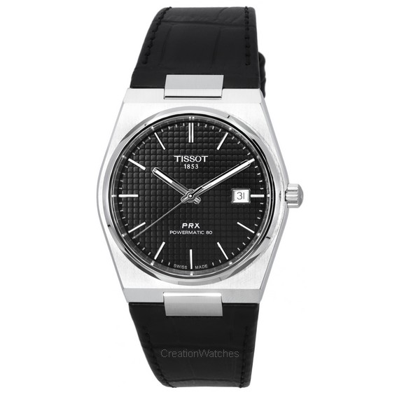 Мужские часы Tissot PRX T-Classic Powermatic 80 с черным циферблатом T137.407.16.051.00 T1374071605100 100M