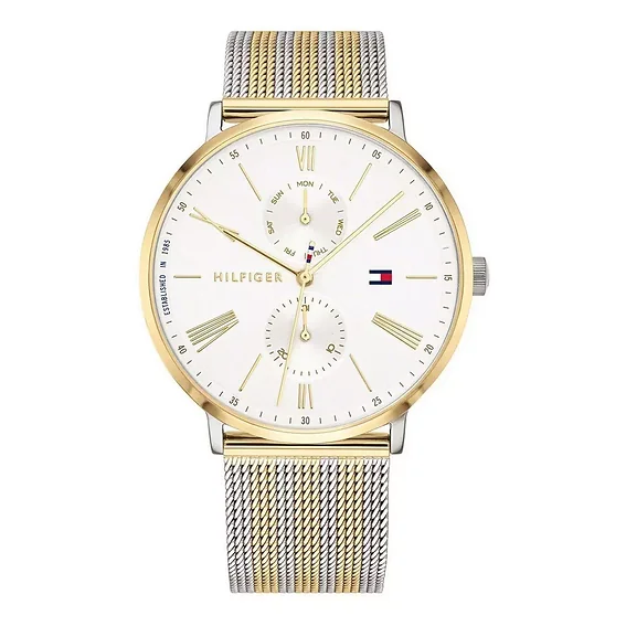 Tommy Hilfiger Jenna White Dial Two Tone Stainless Steel Quartz 1782074 Women's Watch