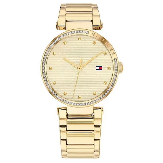 Tommy Hilfiger Lynn Crystal Accents Gold Tone Stainless Steel Quartz 1782235 Water Women's Watch