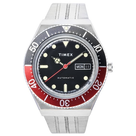 Timex Q-Series M79 Stainless Steel Black Dial Automatic TW2U83400 Men's Watch