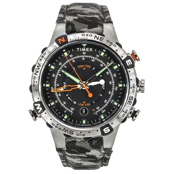 Timex Expedition North Tide-Temp-Compass Camo Strap Black Dial Quartz TW2V22300 100M นาฬิกาผู้ชาย