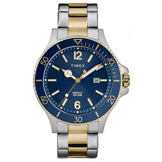 Timex Harborside Blue Dial Two Tone Stainless Steel Quartz TWG019600 Men's Watch