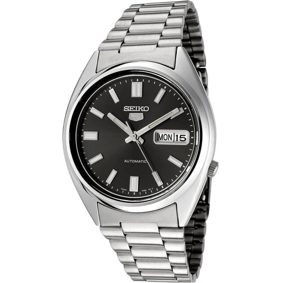 Generalüberholte Seiko 5 Automatikuhr mit schwarzem Zifferblatt SNXS79K1 für Herren