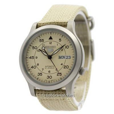 Refurbished Seiko 5 Military Beige Dial Automatic SNK803 SNK803K2 SNK803K Men's Watch