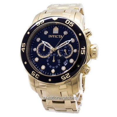 Refurbished Invicta Pro Diver Chronograph Gold Tone Stainless Steel INV0072 200M Men's Watch