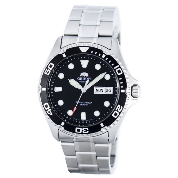 Refurbished Orient Ray II Stainless Steel Black Dial Diver\'s Automatic FAA02004B9 200M Men\'s Watch
