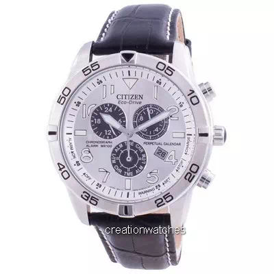 Relógio Citizen Perpetual Calendar Chronograph Silver Dial Eco-Drive BL5470-14A 100M Masculino Recondicionado