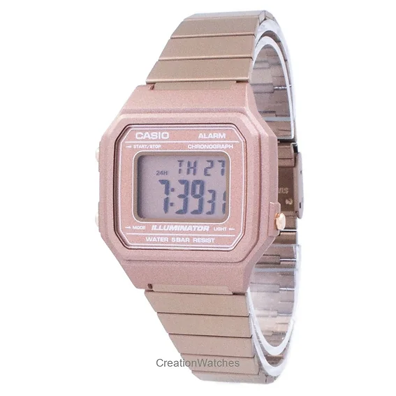 Casio B-650WC-5A Orologio Unisex Digitale – Al Quarzo, Cassa E Cinturino In Acciaio Rosa