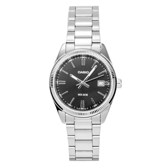 Casio Analog Stainless Steel Black Dial Quartz UTP-1302PD-1AV Unisex Watch