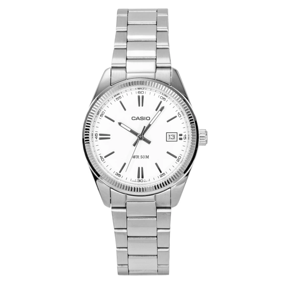 Casio Analog Stainless Steel White Dial Quartz UTP-1302PD-7AV Unisex Watch