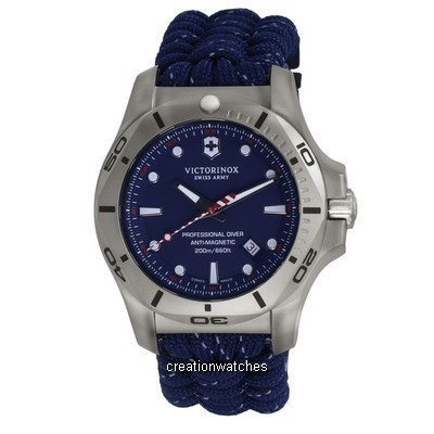 Relógio Masculino Victorinox INOX Nylon Azul Dial Diver's Quartz 241843 200M