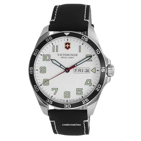 Victorinox Fieldforce Leather White Dial Quartz 241847 100M Men's Watch