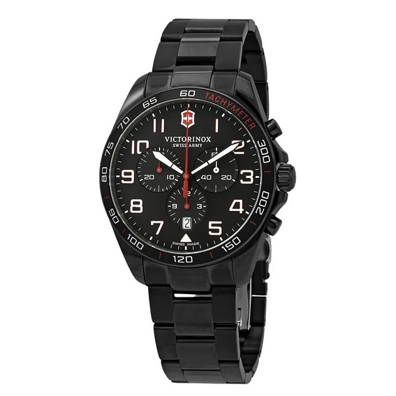 Victorinox Swiss Army FieldForce Sport Chronograph Stainless Steel Black Dial Quartz 241890 100M Men's Watch