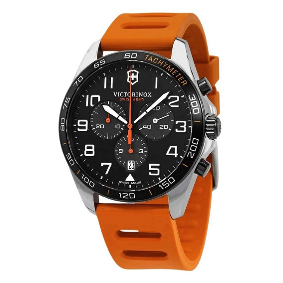 Victorinox Swiss Army Fieldforce Sport cronógrafo pulseira de borracha mostrador preto quartzo 241893 100M relógio masculino