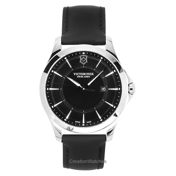 Victorinox Alliance Leather Strap Black Dial Quartz 241904 100M Men's Watch