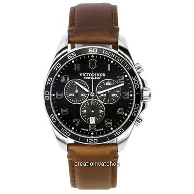 Relógio masculino Victorinox Fieldforce Classic cronógrafo mostrador preto quartzo 241928 100M