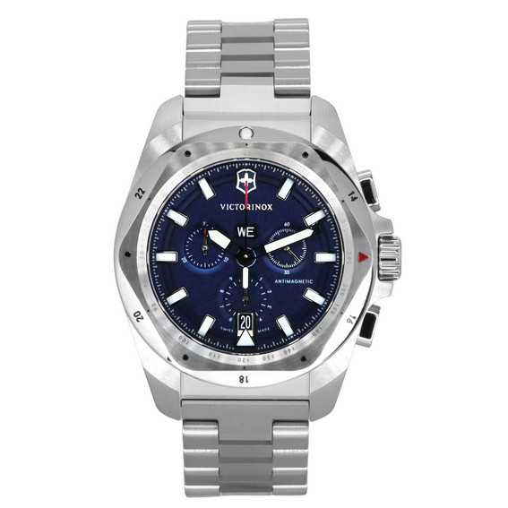 Victorinox Swiss Army I.N.O.X. Chronograph Stainless Steel Blue Dial Quartz Diver's 241985 200M Men's Watch