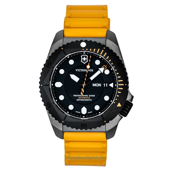 Victorinox Dive Pro Rubber Strap Matt Black Dial Automatic Diver's 241996 300M Men's Watch