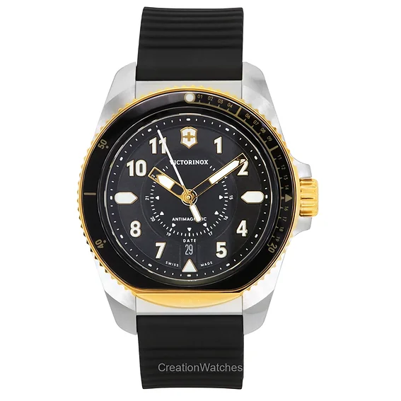 Victorinox Journey 1884 Rubber Strap Black Dial Quartz Diver's 242014 200M Men's Watch