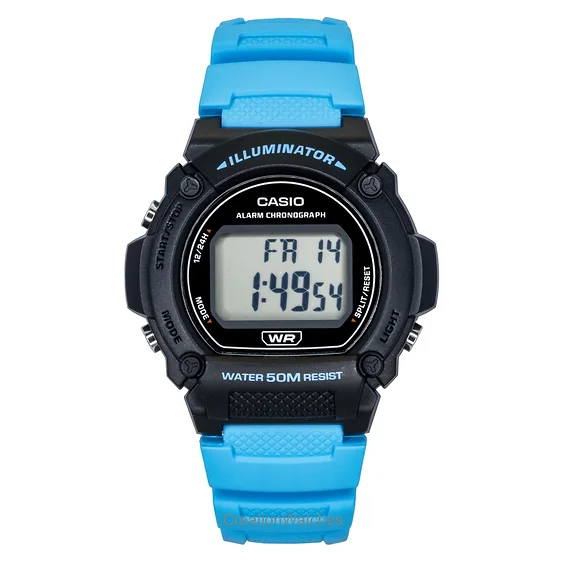 Casio Standard Digital Blue Resin Strap Quartz W-219H-2A2V Men's Watch
