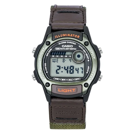 Casio Standard Digital Leather And Cloth Strap Quartz W-220HF-3AV Unisex Watch