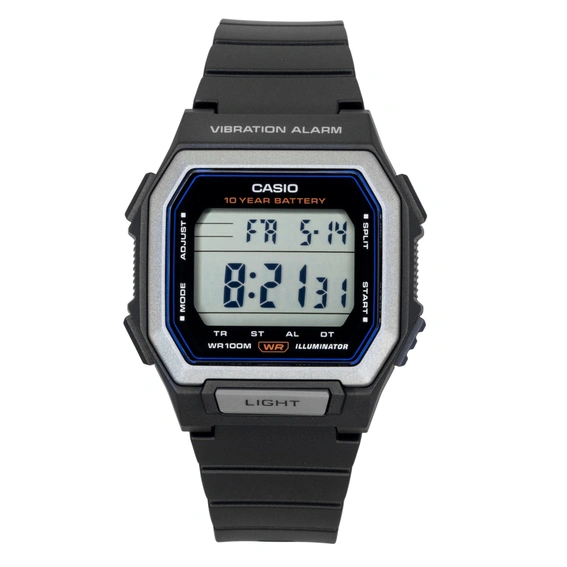 Casio Digital Resin Strap Black Dial Quartz W-738H-1AV 100M Men's Watch