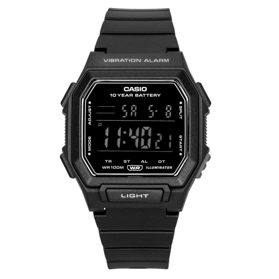 Casio Digital Resin Strap Black Dial Quartz W-738H-1BV 100M Men's Watch
