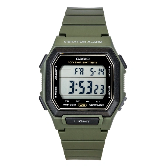 Casio Digital Resin Strap Black Dial Quartz W-738H-3AV 100M Men's Watch