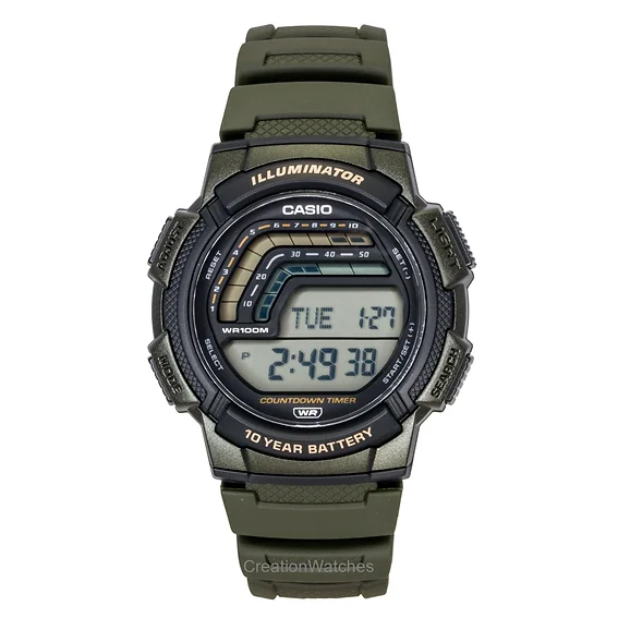 Casio Digital Resin Strap Quartz WS-1800-3AV 100M Men's Watch