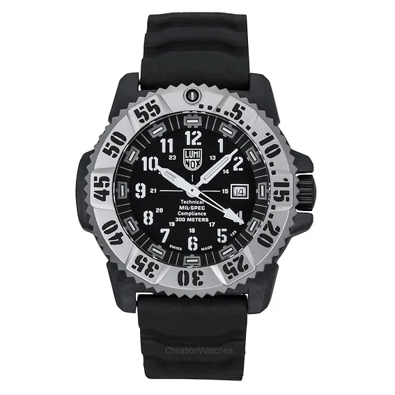 Luminox MIL-SPEC Rubber And Nylon Strap Black Dial Quartz Diver's XL.3351.1.SET 300M Men's Watch With Extra Strap