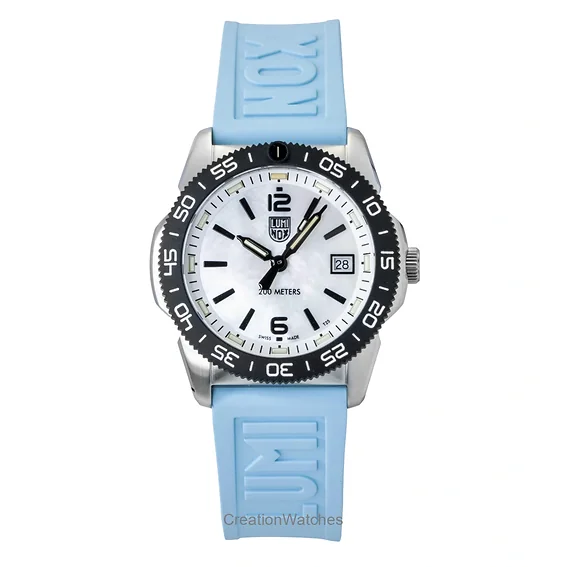 Luminox Pacific Diver Ripple Rubber Strap Mother Of Pearl Dial Quartz Diver's XS.3124M 200M Unisex Watch