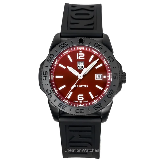 Luminox Pacific Diver Rubber Strap Red Sunray Dial Quartz Diver's XS.3135.B 200M Men's Watch