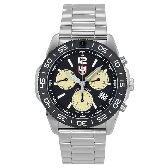 Luminox Pacific Diver Chronograph Stainless Steel Black Dial Quartz XS.3150.M 200M Men's Watch