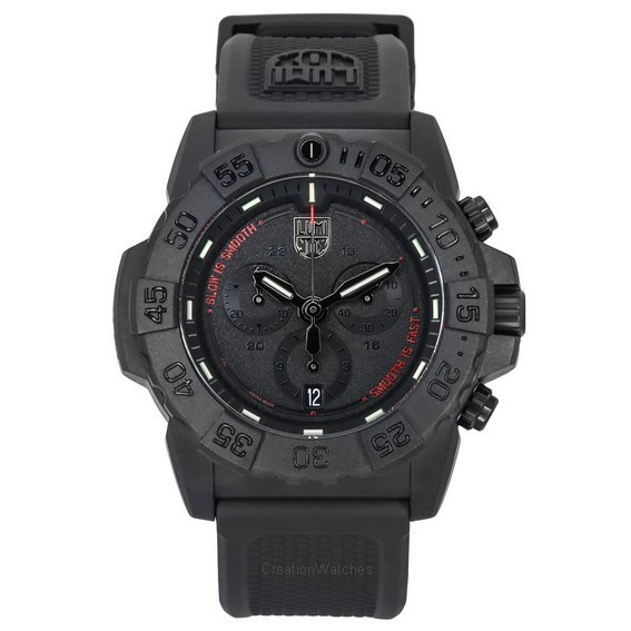 Luminox Navy SEAL Chronograf Gumowy pasek Czarna tarcza Szwajcarski kwarcowy zegarek dla nurków XS.3581.SIS 200M Męski zegarek