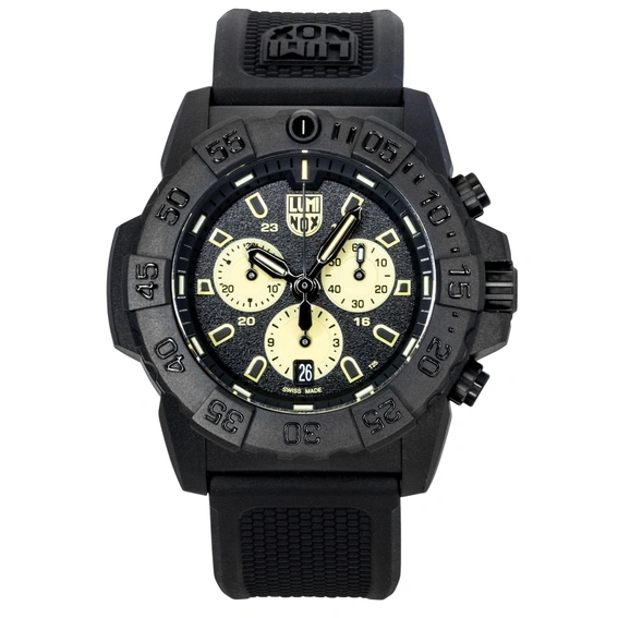 Luminox Navy Seal Chronograph Rubber Strap Black Dial Quartz Diver's XS.3587 200M Men's Watch