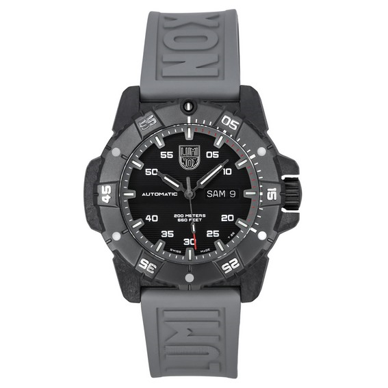 Montre pour homme Luminox Master Carbon SEAL bracelet en caoutchouc gris cadran noir suisse automatique de plongée XS.3862 200M