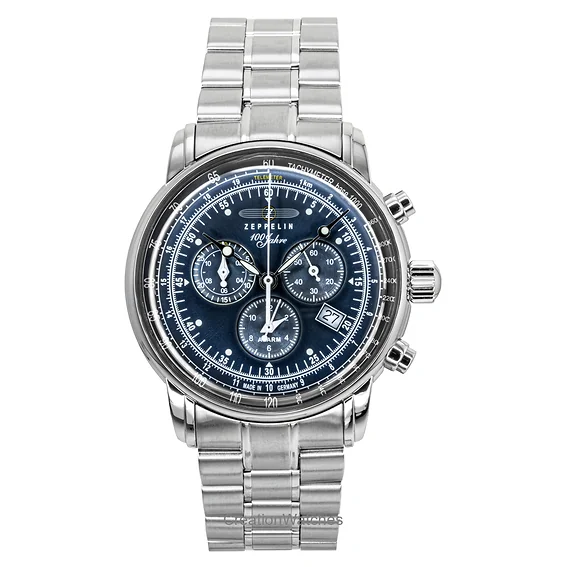 Zeppelin 100 Jahre Chronograph Stainless Steel Blue Dial Quartz 7680MB3 Men's Watch