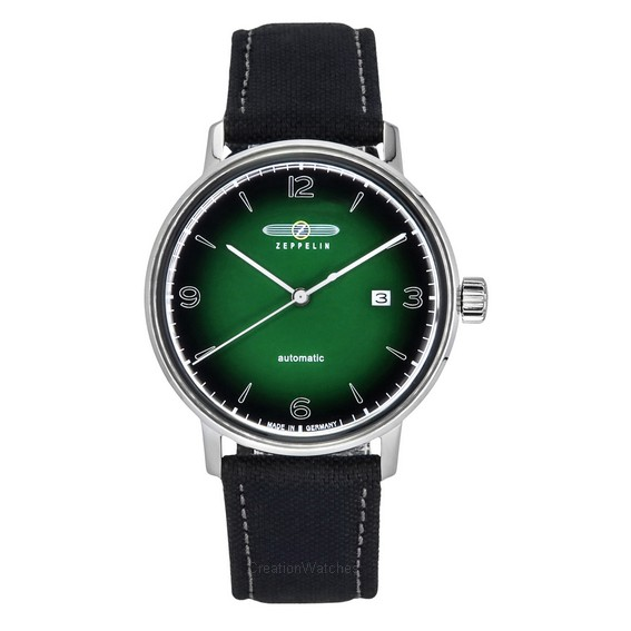 Zeppelin Hindenburg LZ129 Recycled Plastic Strap Green And Black Eco Ceramic Dial Automatic 80642N Men's Watch
