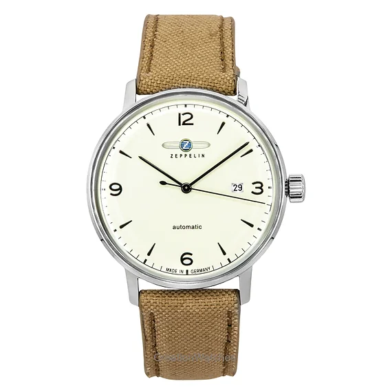 Zeppelin LZ-129 Hindenburg Recycled Fishnet Plastic Strap Beige Dial Automatic 80645N Men's Watch