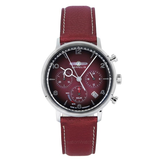 Lytyle  Zeppelin LZ129 Hindenburg Chronograph Vegan Leather Strap Red Dial