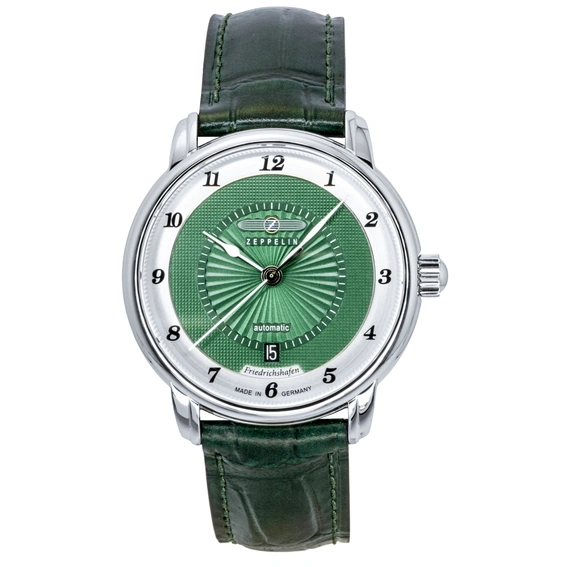 Zeppelin Friedrichshafen Leather Strap Green Dial Automatic 85562 Men's Watch