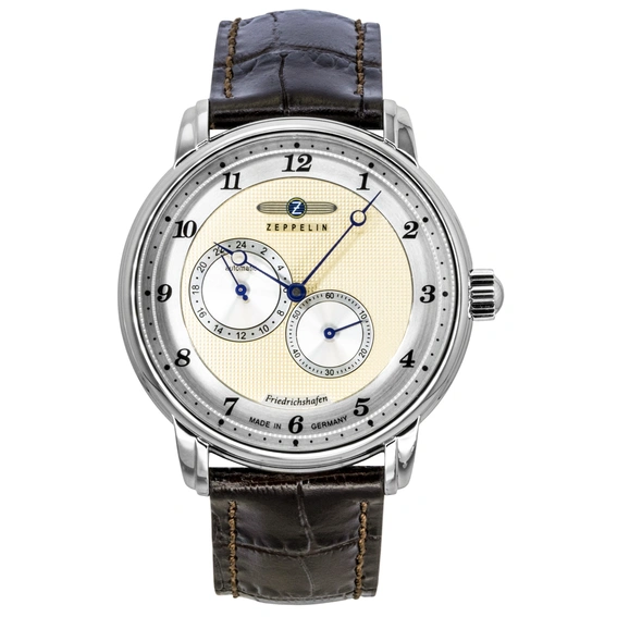 Zeppelin Friedrichshafen Leather Strap Champagne Dial Automatic 85685 Men's Watch