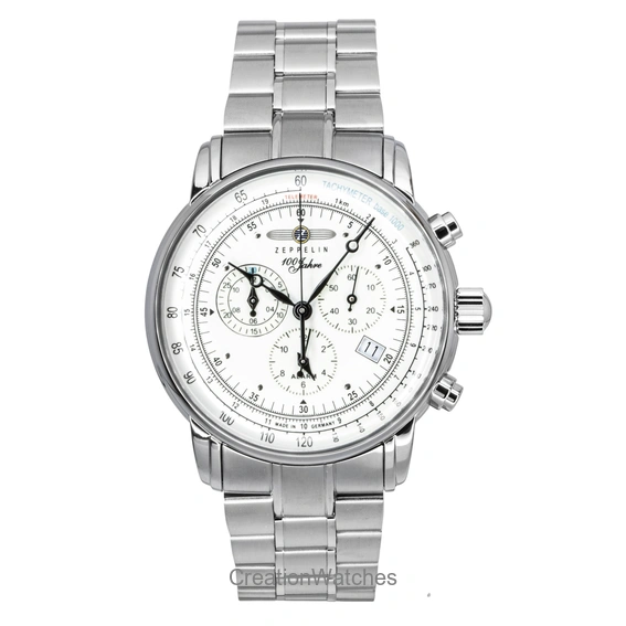 Zeppelin 100 Jahre Chronograph Stainless Steel Beige Dial Quartz 8680MB3 Men's Watch