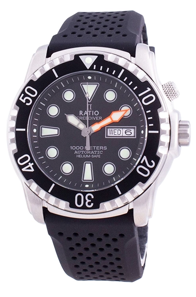 Ratio FreeDiver Helium-Safe 1000M Sapphire Automatic 1068HA90-34VA-BLK Men's Watch