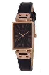Anne Klein Classic Leather สีดำ dial ควอตซ์ 3752RGBK ของสุภาพสตรี นาฬิกา