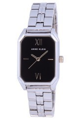 Reloj Anne Klein de acero inoxidable con esfera negra y cuarzo 3775BKSV para mujer