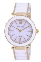 Anne Klein Ceramic White dial ควอตซ์ 3844WTGB นาฬิกาข้อมือผู้หญิง